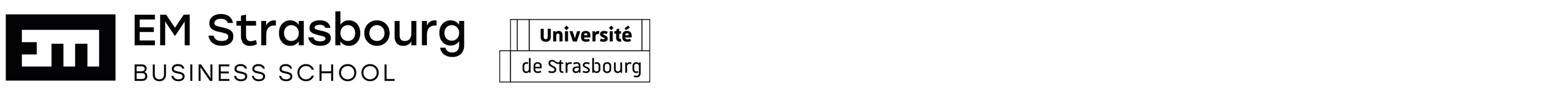 Logos EM Strasbourg et Université de Strasbourg