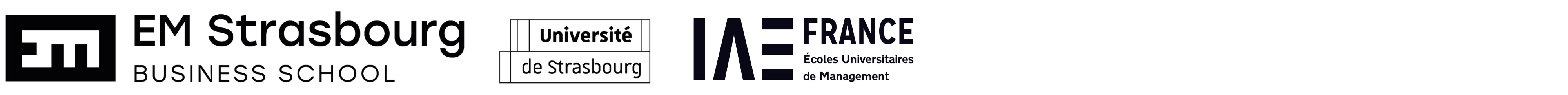 Logos EM Strasbourg et Université de Strasbourg