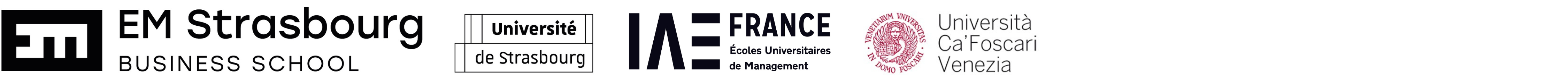 Logos EM Strasbourg et Université de Strasbourg