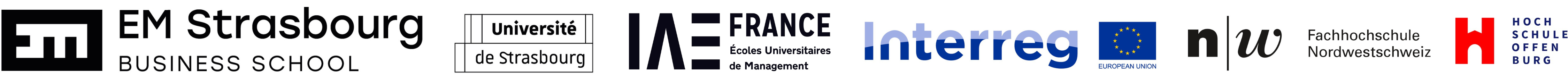 Logos EM Strasbourg et Université de Strasbourg