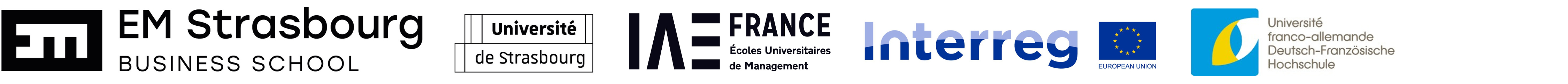 Logos EM Strasbourg et Université de Strasbourg