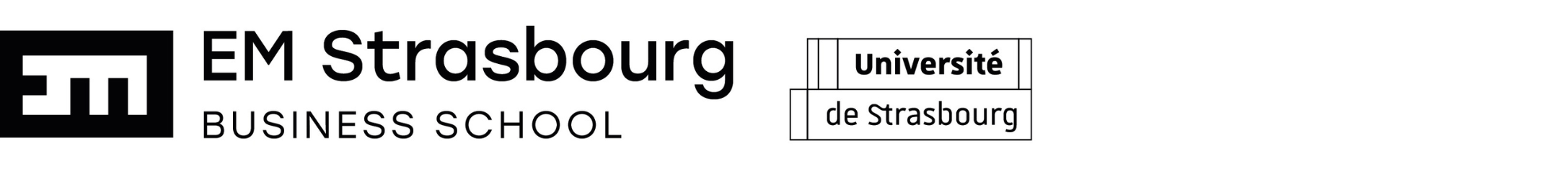 Logos EM Strasbourg et Université de Strasbourg