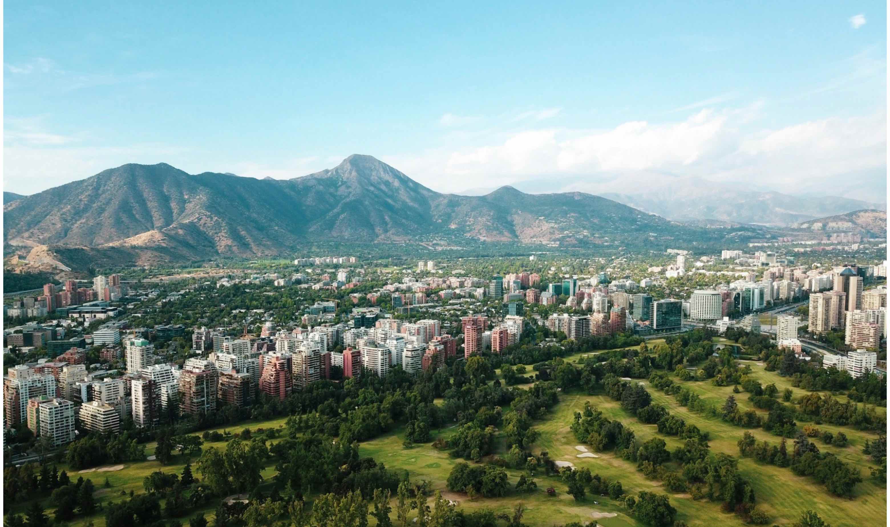 Vue aérienne de la ville de Santiago